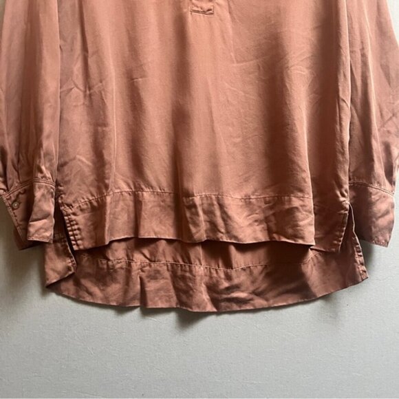 Lou & Grey tencel tunic blush pink long sleeve oversize blouse Sz XS - Picture 5 of 10